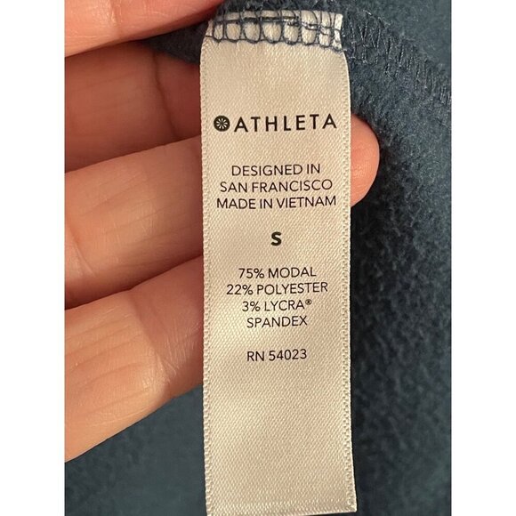 Athleta Womens Hooded Tunic Wrap‎ Top Modal/Polyester Blend S Blue - Picture 5 of 15